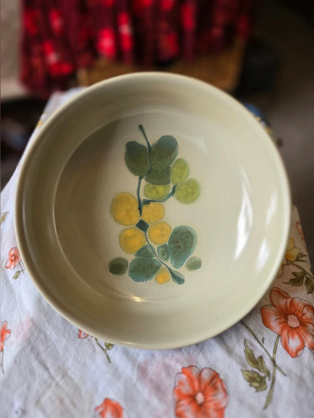 Franciscan Olive Green Glazed Earthenware Large Serving Bowl 64-73